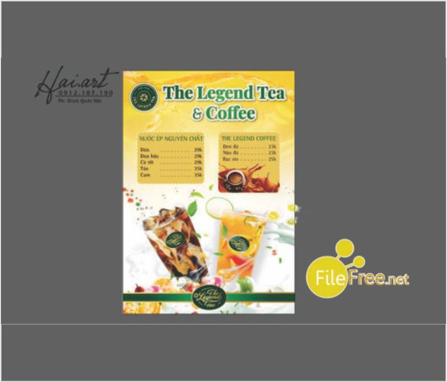 Tải file thiết kế menu coffee & tea free