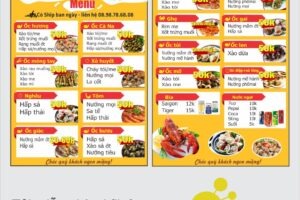 Tải menu quán ốc miễn phí file corelx12