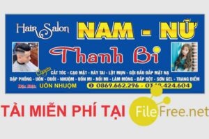 Bảng hiệu hair salon tóc nam nữ file corel miễn phí