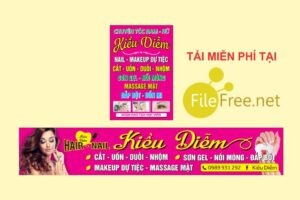 Chia sẻ file thiết kế bảng hiệu nail – tóc Corel 12