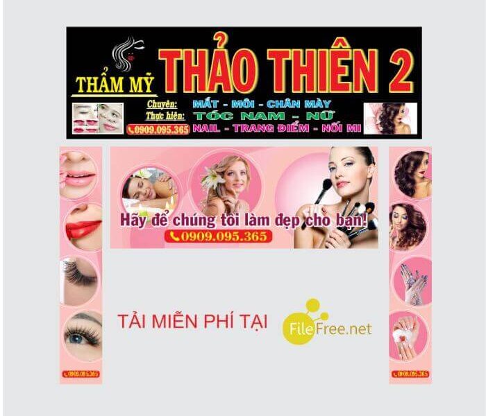 Bảng hiệu tóc, nail, mi file corel – tải miễn phí