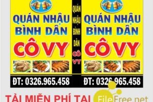 Bảng hộp đèn quán nhậu file corel tải miễn phí