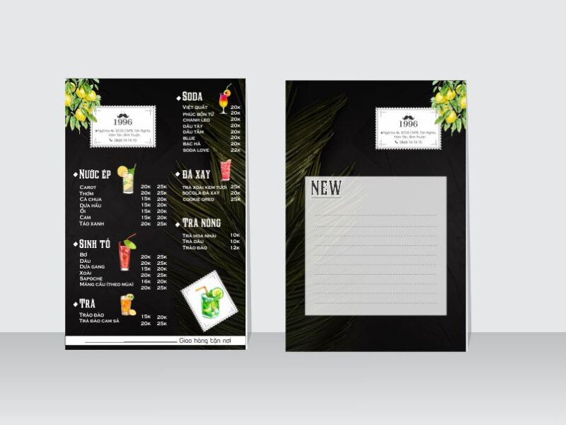 Chia sẻ file thiết kế menu tông màu đen