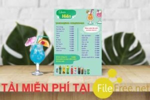 Tải menu quán nước file corel miễn phí