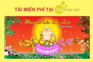 Background mừng xuân Di Lặc 2021 file corel miễn phí