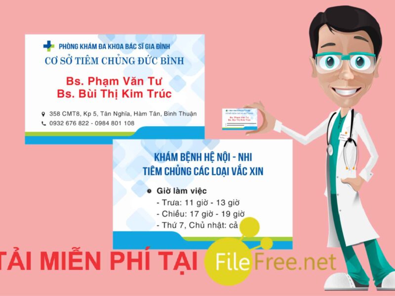 Card visit phòng khám bác sĩ file corel tải miễn phí