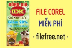 Standee giảm giá trà sữa file corel miễn phí