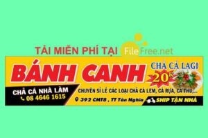“Bảng hiệu bánh canh” chả cá file corel vector tải free