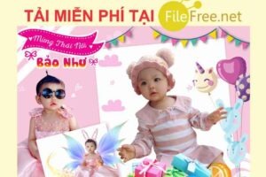 Phông sinh nhật bé gái vector file corel miễn phí