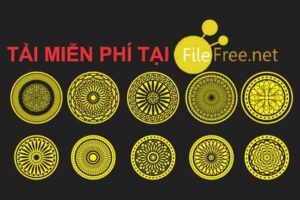 Vector hoa văn tròn trang trí file corel free