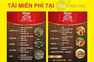 Menu quán nhậu CDR tải miễn phí