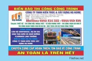 Mẫu biển báo công trình file corel