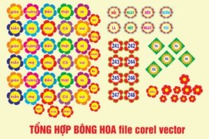 Các mẫu hoa mầm non vector file corel